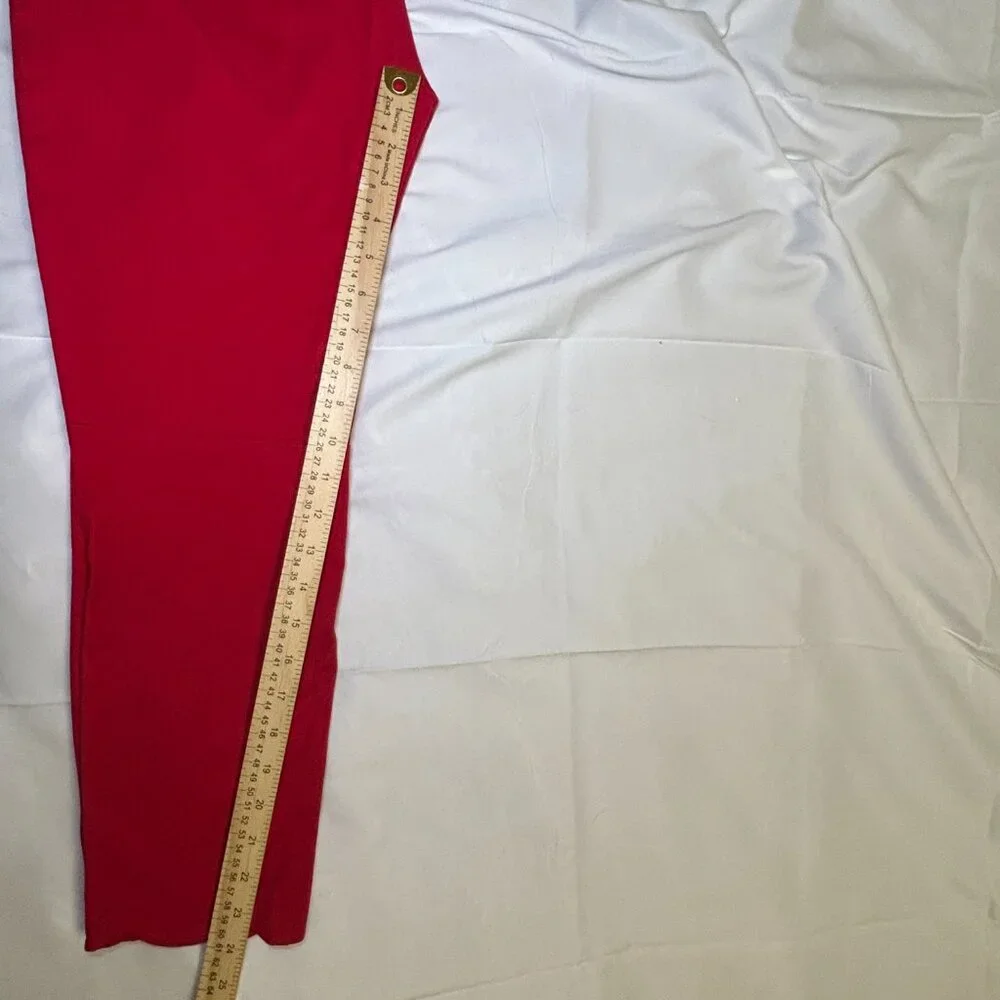 J.Crew Winnie Pants Cropped Scalloped Hem Side Zip Closure‎ Stretch Fabric Red 4
